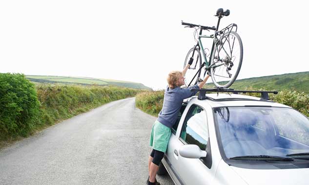 person about to start biking